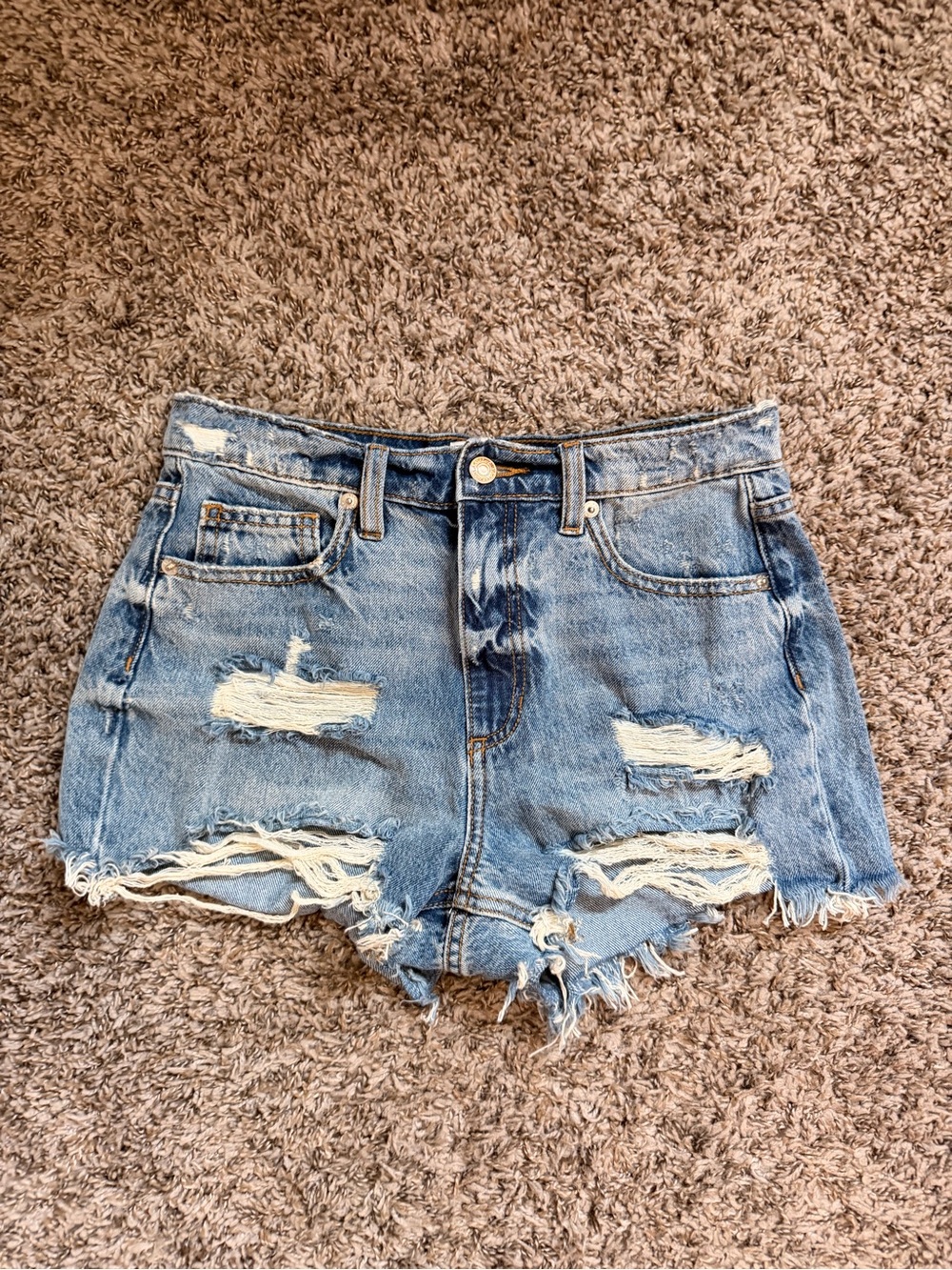 Distressed Light Blue Denim Women’s Shorts